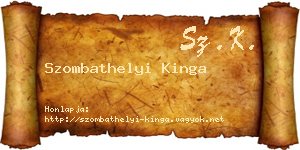 Szombathelyi Kinga névjegykártya